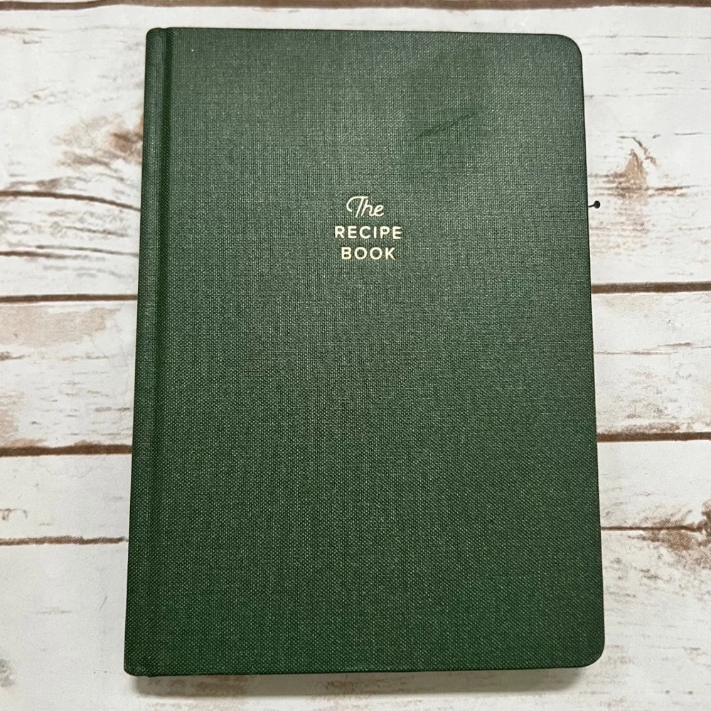 Kunitsa Co Recipe Book Forest Green Gold Foil Linen Hardcover Journal 8.5x6